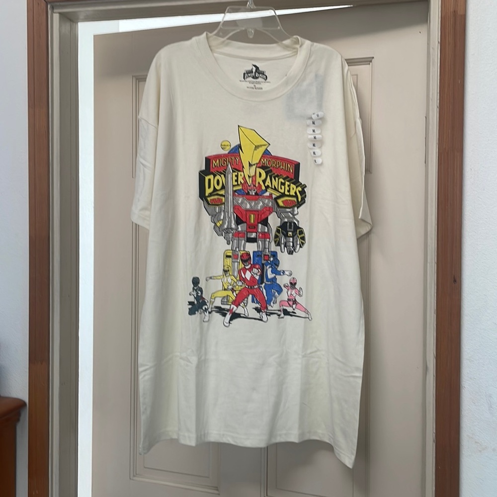 Power Rangers Beige Yellowish Tee Shirt Top. NEW!! Size: XL Unisex